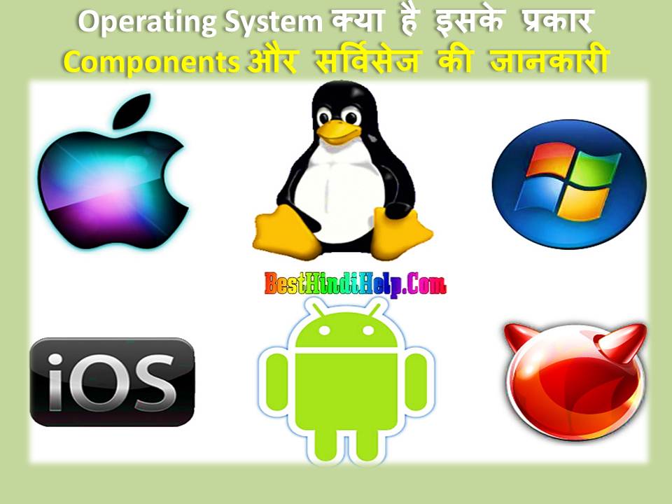 Operating System Definition Services, Components And Operating System Services Types In Hindi